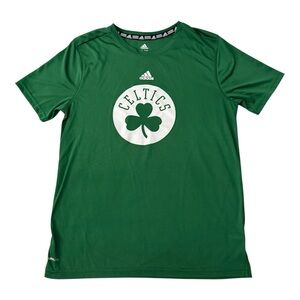 Adidas Boston Celtics Climalite Youth Tee Green Logo Shirt 14-16